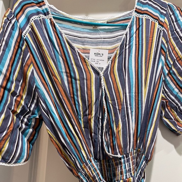 Striped Multicolor‎ V-Neck Romper - Picture 2 of 5
